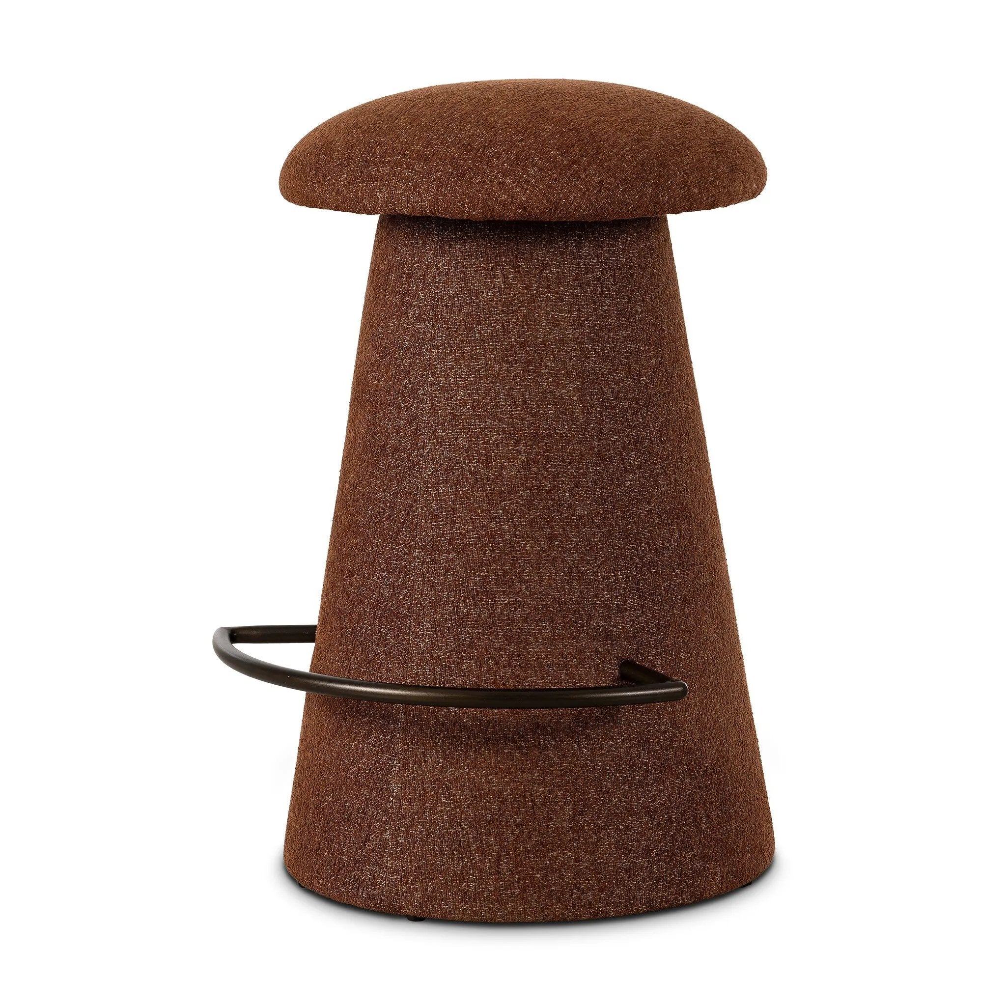 Retro vibes align in this fully upholstered swivel stool, covered in high-performance Crypton® fabric. The tapered cylinder base features an understated metal footrest. Crypton® performance fabric is specially engineered for protection against stains, moisture and odor Amethyst Home provides interior design, new home construction design consulting, vintage area rugs, and lighting in the Los Angeles metro area.