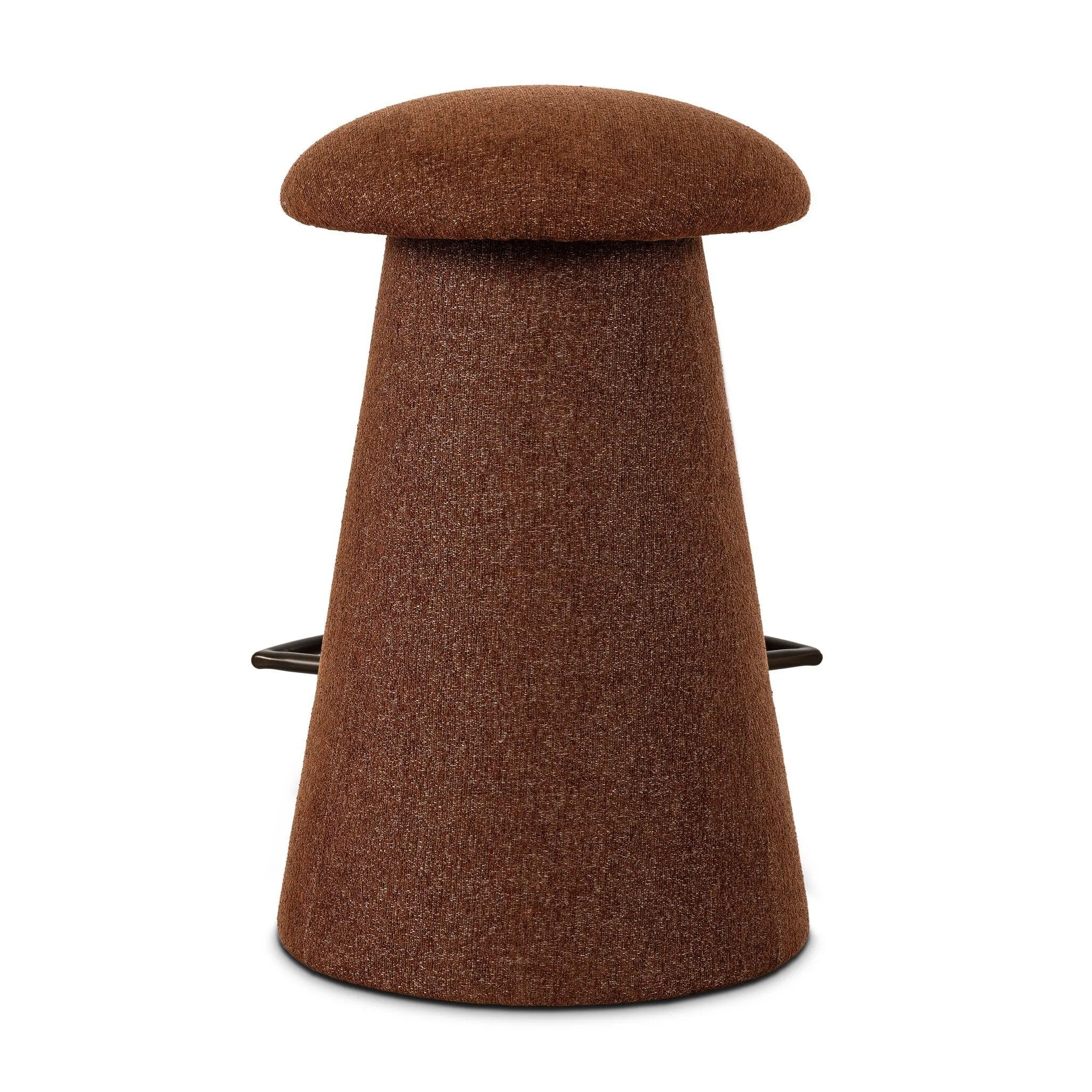 Retro vibes align in this fully upholstered swivel stool, covered in high-performance Crypton® fabric. The tapered cylinder base features an understated metal footrest. Crypton® performance fabric is specially engineered for protection against stains, moisture and odor Amethyst Home provides interior design, new home construction design consulting, vintage area rugs, and lighting in the Nashville metro area.