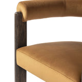 Featuring Canon Stax Rust Dining Chair by Four Hands at Amethyst Home. For a confident mix of soft curves and clean lines, this three-leg dining chair pairs a solid oak frame and low barrel back with rich, rust-colored upholstery.Overall Dimensions: 29.00"w x 23.25"d x 29.75"hWeight : 35.27 lbsMaterials : 100% Polyester, Solid Oak. Amethyst Home provides interior design, new home construction design consulting, vintage area rugs, and lighting in the Austin metro area.