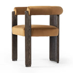 Featuring Canon Stax Rust Dining Chair by Four Hands at Amethyst Home. For a confident mix of soft curves and clean lines, this three-leg dining chair pairs a solid oak frame and low barrel back with rich, rust-colored upholstery.Overall Dimensions: 29.00"w x 23.25"d x 29.75"hWeight : 35.27 lbsMaterials : 100% Polyester, Solid Oak. Amethyst Home provides interior design, new home construction design consulting, vintage area rugs, and lighting in the Nashville metro area.