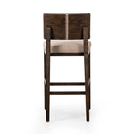Featuring Carlo Alcala Fawn Bar + Counter Stool by Four Hands at Amethyst Home. Get back to the basics with this understated modern dining seating. Its simple shape includes a split back design that lets the upholstery peek through. High-performance fabric ideal for the counter, framed out by dark-finished oak.BarOverall Dimensions: 20.75"w x 26.00"d x 43.5. Amethyst Home provides interior design, new home construction design consulting, vintage area rugs, and lighting in the Calabasas metro area.