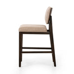 Featuring Carlo Alcala Fawn Bar + Counter Stool by Four Hands at Amethyst Home. Get back to the basics with this understated modern dining seating. Its simple shape includes a split back design that lets the upholstery peek through. High-performance fabric ideal for the counter, framed out by dark-finished oak.BarOverall Dimensions: 20.75"w x 26.00"d x 43.50". Amethyst Home provides interior design, new home construction design consulting, vintage area rugs, and lighting in the Houston metro area.