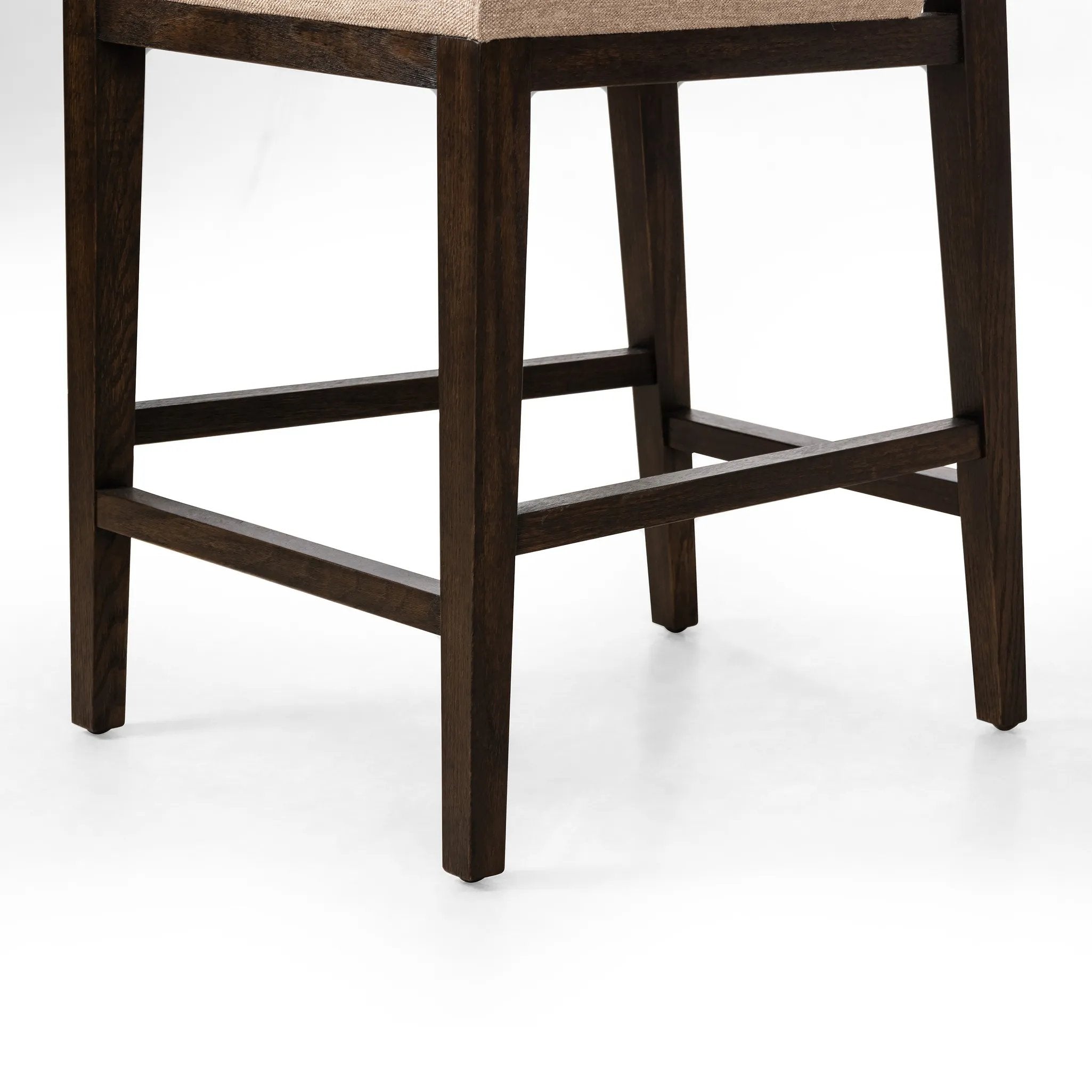 Featuring Carlo Alcala Fawn Bar + Counter Stool by Four Hands at Amethyst Home. Get back to the basics with this understated modern dining seating. Its simple shape includes a split back design that lets the upholstery peek through. High-performance fabric ideal for the counter, framed out by dark-finished oak.BarOverall Dimensions: 20.75"w x 26.00"d x 43.5. Amethyst Home provides interior design, new home construction design consulting, vintage area rugs, and lighting in the Park City metro area.