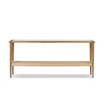 Made from brown oak, woven paper cord and tempered glass, an open-style console works into any space or style with ease, thanks to its beautifully versatile design Amethyst Home provides interior design, new home construction design consulting, vintage area rugs, and lighting in the San Diego metro area.