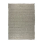 Hand woven in a flat weave grid pattern for the look of an indoor textile, this  silver-hued rug grounds the outdoor lounge with a high-texture look. Slight variation in sizing and imperfect lines due to the handcrafted nature of each piece are to be expected. Store inside during inclement weather and when not in use. Amethyst Home provides interior design, new home construction design consulting, vintage area rugs, and lighting in the Newport Beach metro area.
