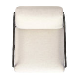 Sink-in comfort, modern appeal and no fuss. This Deco-inspired desk chair's sloped hammered iron arms and ebony metal swivel base stand out against snow white upholstery. Crypton® performance fabric is specially engineered for protection against stains, moisture and odor. Amethyst Home provides interior design, new home construction design consulting, vintage area rugs, and lighting in the Newport Beach metro area.