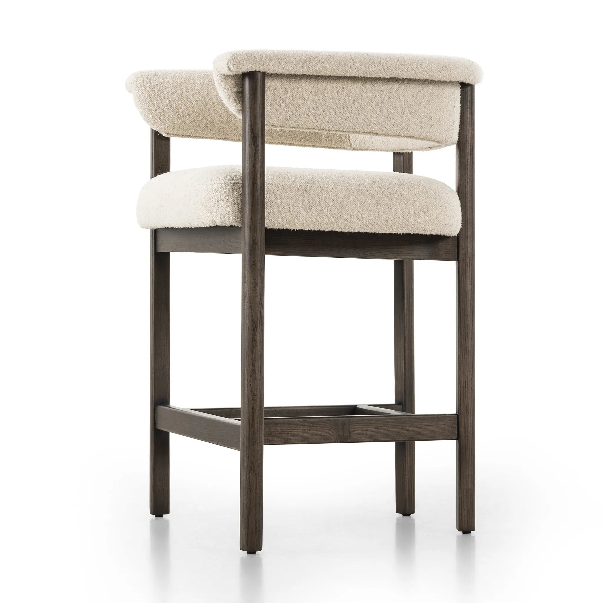 Featuring Cassie Charter Oatmeal Bar + Counter Stool by Four Hands at Amethyst Home. Upholstered in high-performance fabric, this sculpted bar stool features a comfortable yoke back and exterior fold detailing, all framed by solid ash. Performance fabrics are specially created to withstand spills, stains, high traffic and wear, ensuring long-term comfort and. Amethyst Home provides interior design, new home construction design consulting, vintage area rugs, and lighting in the Monterey metro area.