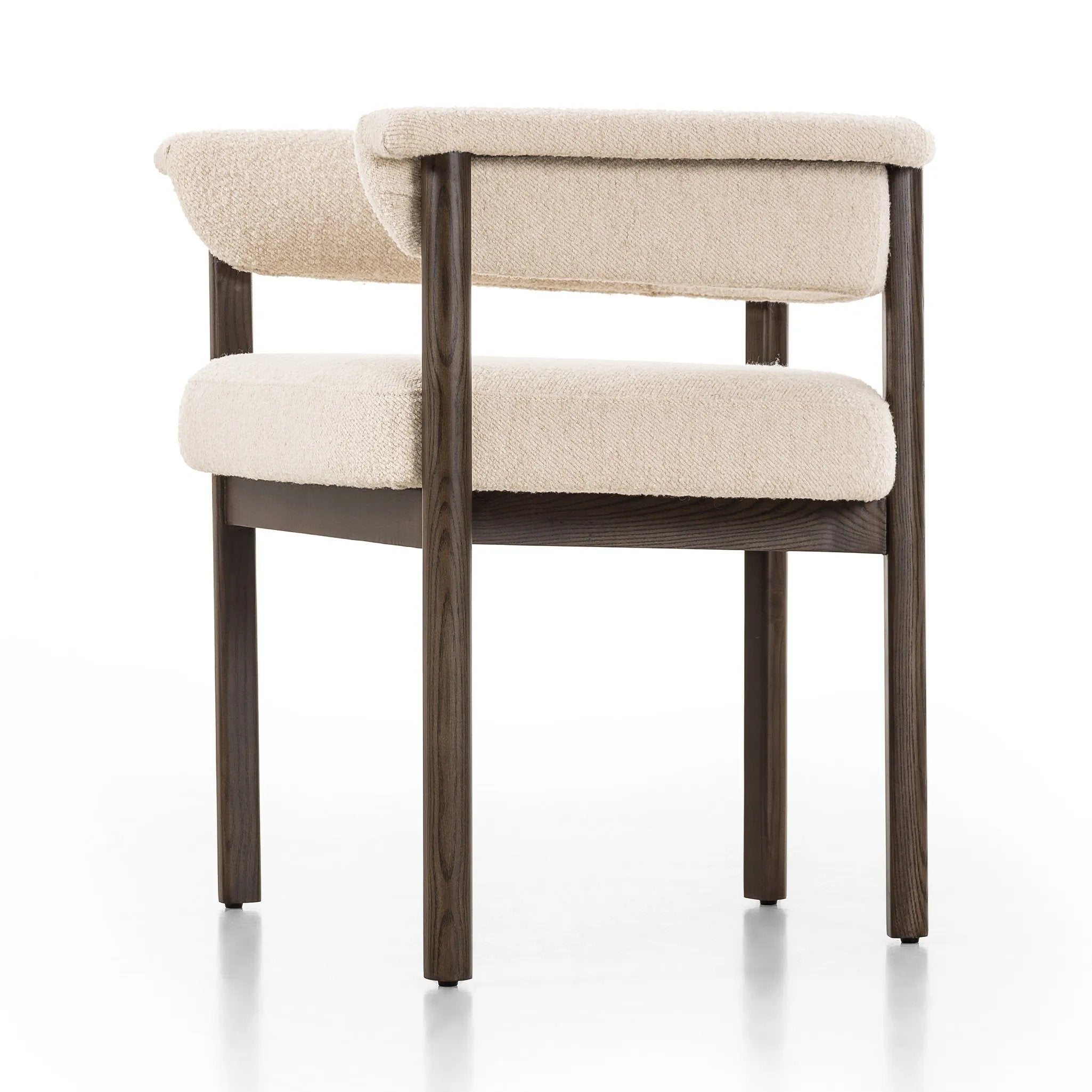 Featuring Cassie Charter Oatmeal Dining Chair by Four Hands at Amethyst Home. Upholstered in high-performance fabric, this sculpted dining style features a comfortable yoke back and exterior fold detailing, all framed by solid ash. Performance fabrics are specially created to withstand spills, stains, high traffic and wear, ensuring long-term comfort and un. Amethyst Home provides interior design, new home construction design consulting, vintage area rugs, and lighting in the Park City metro area.