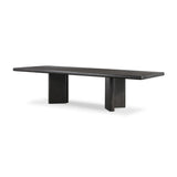 Designed in partnership with longtime Four Hands collaborator Thomas Bina and Brazilian designer Ronald Sasson, a grand-scale dining table is made from solid reclaimed French oak finished in a deep espresso. Rounded edges add a softer, fluid look. Seats 12 Amethyst Home provides interior design, new home construction design consulting, vintage area rugs, and lighting in the Boston metro area.