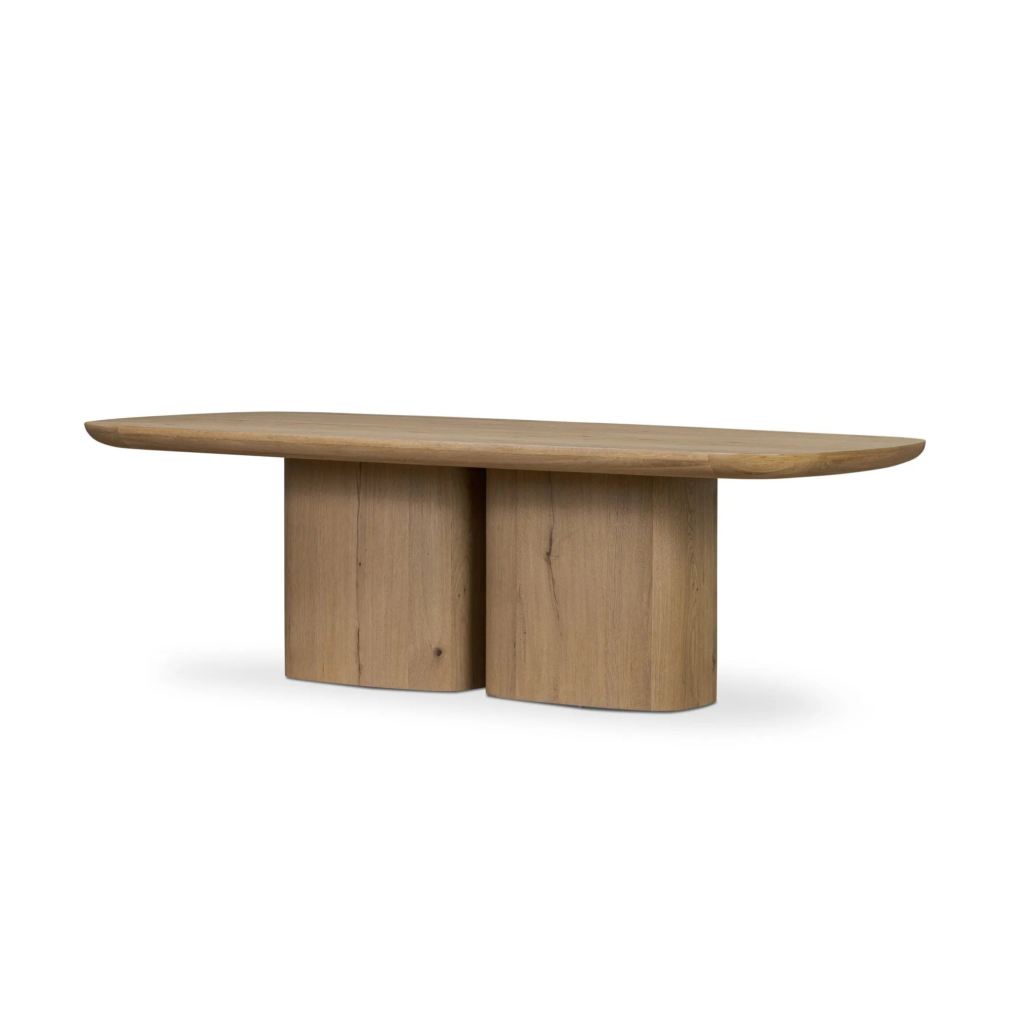 Designed in partnership with longtime Four Hands collaborator Thomas Bina and Brazilian designer Ronald Sasson, a grand-scale dining table is made from solid reclaimed French oak in a natural finish. Rounded edges add a softer, fluid look Amethyst Home provides interior design, new home construction design consulting, vintage area rugs, and lighting in the Boston metro area.
