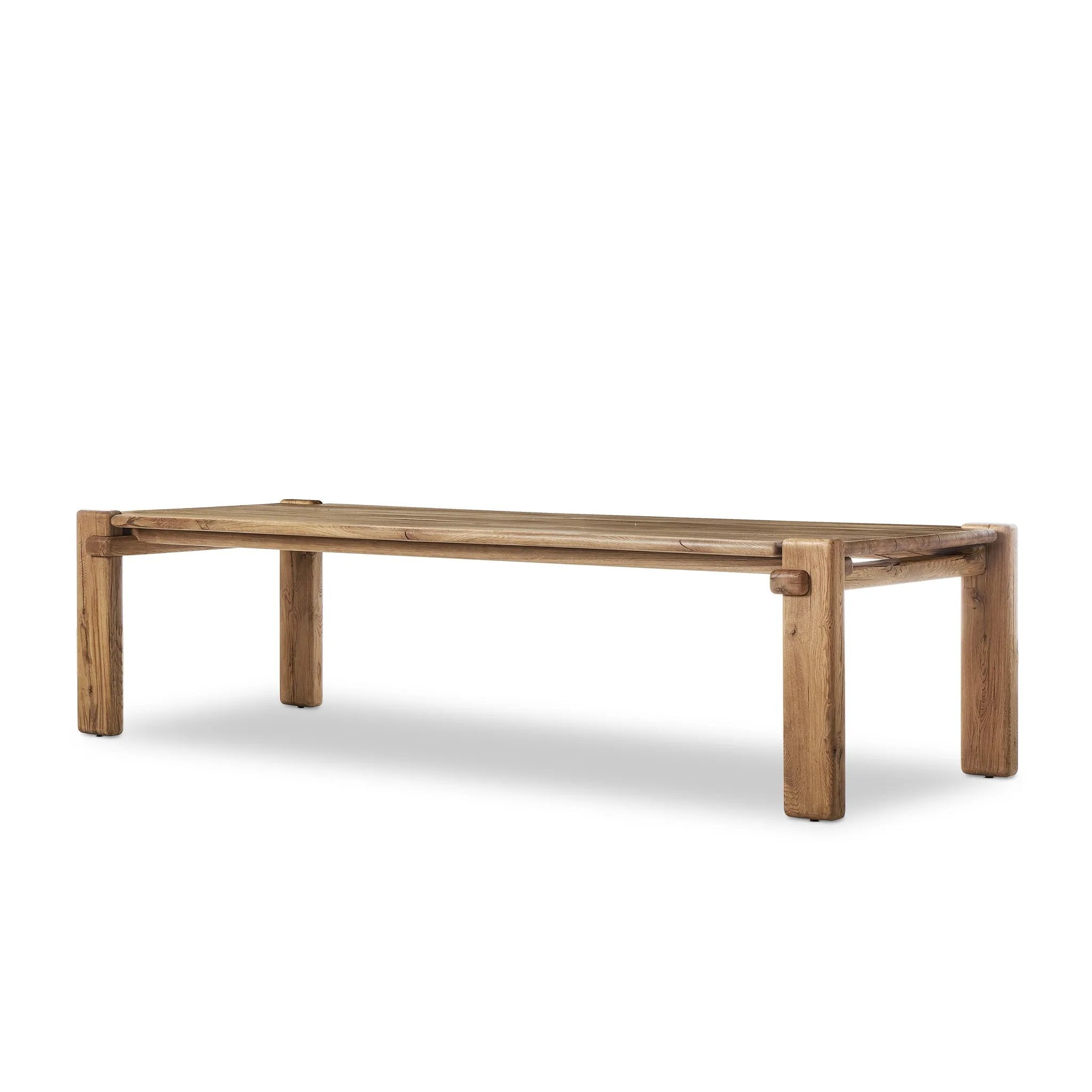 Designed in partnership with longtime Four Hands collaborator Thomas Bina and Brazilian designer Ronald Sasson, a grand-scale dining table is made from solid reclaimed French oak in a natural finish. Rounded edges add a softer, fluid look Amethyst Home provides interior design, new home construction design consulting, vintage area rugs, and lighting in the Nashville metro area.