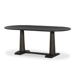 Finished in a rich espresso, a mix of solid oak and oak veneers fashion a trestle-style base with tapered column legs and step detailing, for a traditional look.As fans of natural design at Amethyst, we love the nature inspired Chamberlain Dining Table - Espresso Oak Veneer. Amethyst Home provides interior design, new home construction design consulting, vintage area rugs, and lighting in the Kansas City metro area.