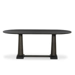 Finished in a rich espresso, a mix of solid oak and oak veneers fashion a trestle-style base with tapered column legs and step detailing, for a traditional look.As fans of natural design at Amethyst, we love the nature inspired Chamberlain Dining Table - Espresso Oak Veneer. Amethyst Home provides interior design, new home construction design consulting, vintage area rugs, and lighting in the Salt Lake City metro area.