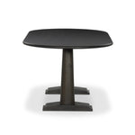 Finished in a rich espresso, a mix of solid oak and oak veneers fashion a trestle-style base with tapered column legs and step detailing, for a traditional look.As fans of natural design at Amethyst, we love the nature inspired Chamberlain Dining Table - Espresso Oak Veneer. Amethyst Home provides interior design, new home construction design consulting, vintage area rugs, and lighting in the San Diego metro area.