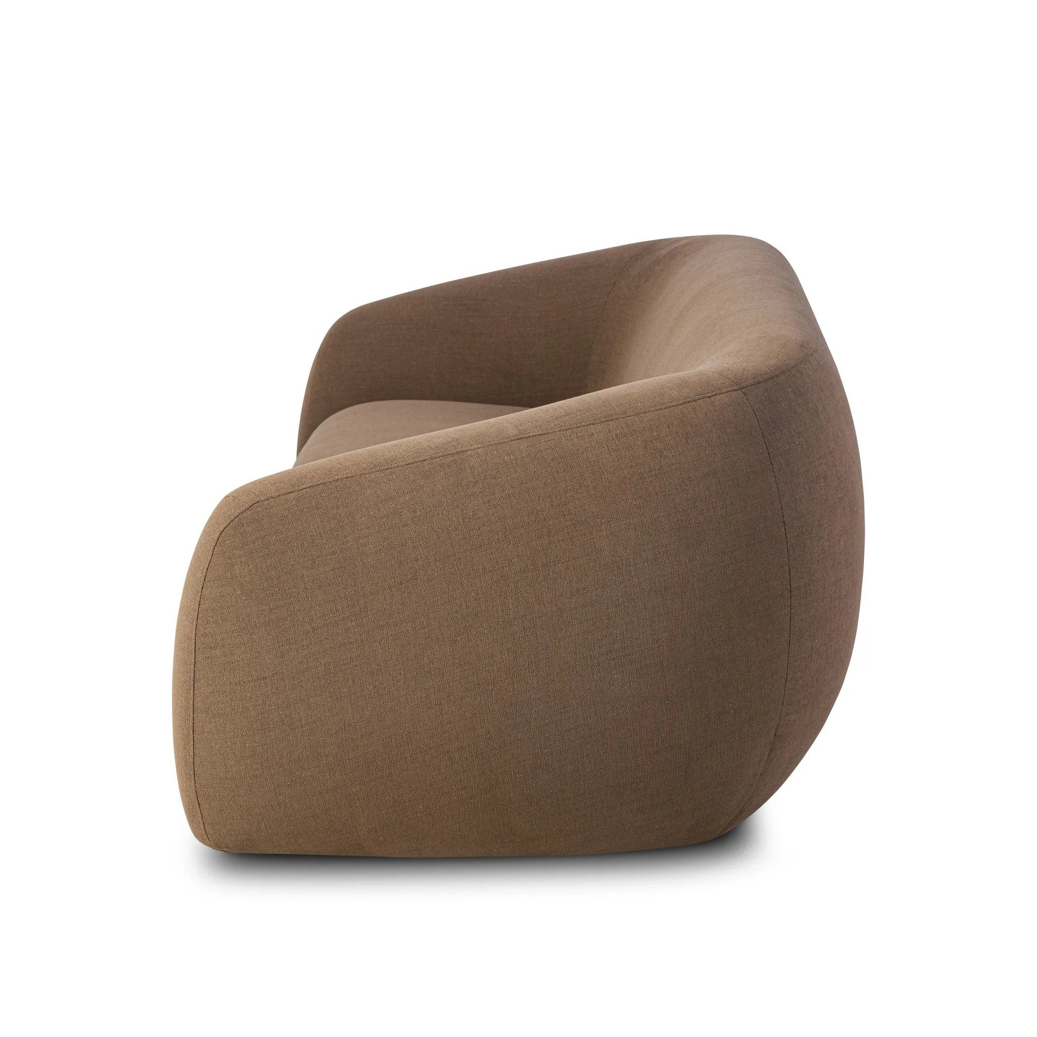 Featuring Channing Crypton Nomad Mushroom Sofa by Four Hands at Amethyst Home. Meet modern comfort. Clean curves, impeccable tailoring and a soft cushion, this sofa has an elevated, vintage European-inspired look. Upholstered in Crypton® performance fabric, specially engineered for protection against stains, moisture and odor.Overall Dimensions: 100.00"w x 41.. Amethyst Home provides interior design, new home construction design consulting, vintage area rugs, and lighting in the Boston metro area.