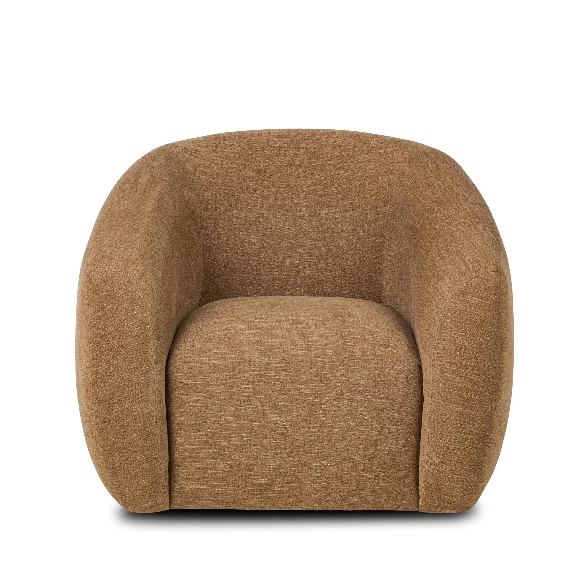Featuring Channing Laughlin Ochre Swivel Chair by Four Hands at Amethyst Home. Overall Dimensions: 38.50"w x 41.25"d x 30.75"hWeight : 94.80 lbsMaterials: 97% Polyester, 3% Flax/Linen. Amethyst Home provides interior design, new home construction design consulting, vintage area rugs, and lighting in the Houston metro area.