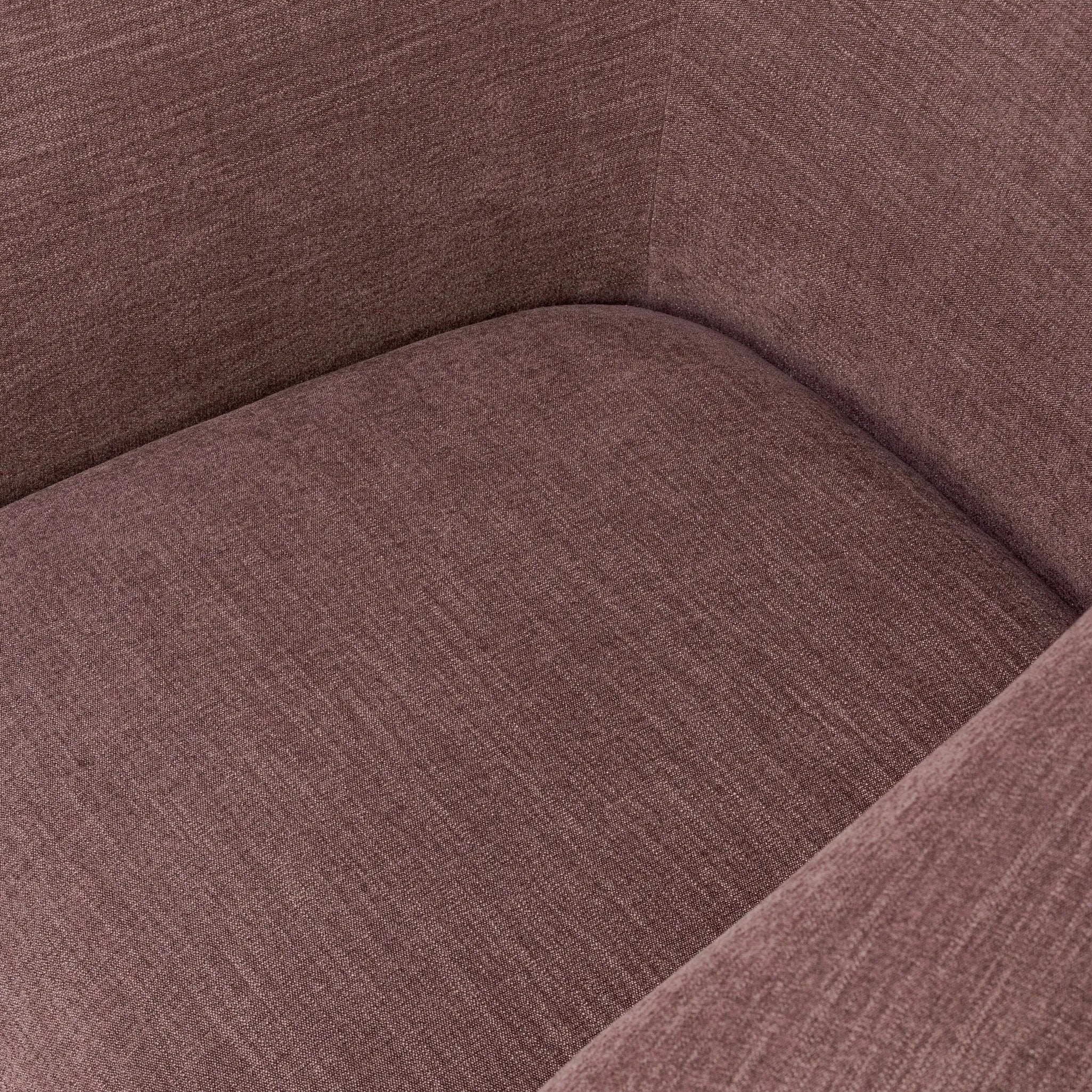 Featuring Channing Laughlin Plum Swivel Chair by Four Hands at Amethyst Home. Overall Dimensions: 38.50"w x 41.25"d x 30.75"hWeight : 94.80 lbsMaterials: 97% Polyester, 3% Flax/Linen. Amethyst Home provides interior design, new home construction design consulting, vintage area rugs, and lighting in the Alpharetta metro area.
