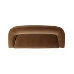 Inspired by French modernism, this dramatic sofa is defined by exaggerated curves, tapered arms and oversized welt detailing along the bench cushion for a tailored look. Performance fabrics are specially created to withstand spills, stains, high traffic and wear, ensuring long-term comfort and unmatched durability. Amethyst Home provides interior design, new home construction design consulting, vintage area rugs, and lighting in the Nashville metro area.
