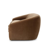 Inspired by French modernism, this dramatic sofa is defined by exaggerated curves, tapered arms and oversized welt detailing along the bench cushion for a tailored look. Performance fabrics are specially created to withstand spills, stains, high traffic and wear, ensuring long-term comfort and unmatched durability. Amethyst Home provides interior design, new home construction design consulting, vintage area rugs, and lighting in the San Diego metro area.