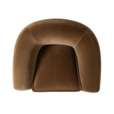 Inspired by French modernism with a nod to Jean Royere's design classic, the Polaire. Our take is defined by exaggerated curves, tapered arms and oversized welt detailing along the reversible seat cushion for a tailored look, finished with a 360-degree swivel. Amethyst Home provides interior design, new home construction design consulting, vintage area rugs, and lighting in the Scottsdale metro area.