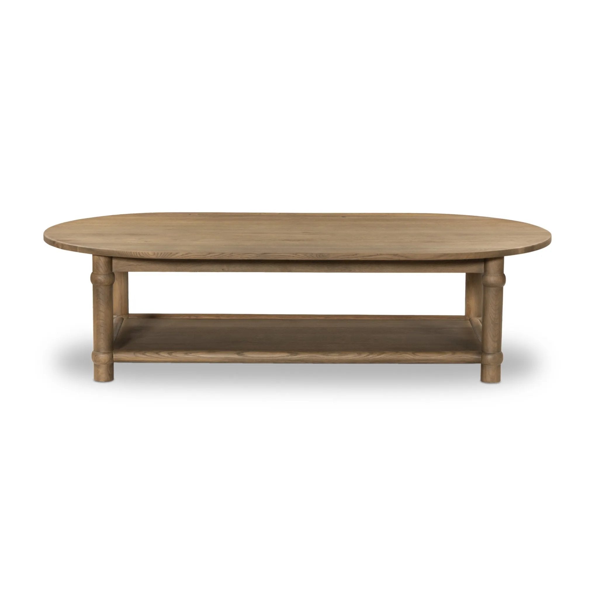 Crafted from warm, natural oak with natural antiquing. A rounded bullnose edge and the lower shelf add functionality, while the round ball details provide a crafted finish. A design collaboration by Amber Lewis and Four Hands. This item has limited online distribution and may not be sold on websites without prior approval. Amethyst Home provides interior design, new home construction design consulting, vintage area rugs, and lighting in the Calabasas metro area.