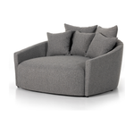 Featuring Chloe Fallon Charcoal Media Lounger by Four Hands at Amethyst Home. Roomy style. Charcoal upholstery covers a dramatic U shape for a spacious, sink-in sit. Throw pillows present an added touch of comfort to this sensibly styled media lounger, perfect for movie nights.
Overall Dimensions: 62"W x 66"L x 40.50"HColors: Fallon CharcoalMaterials: 68%. Amethyst Home provides interior design, new home construction design consulting, vintage area rugs, and lighting in the Winter Park metro area.