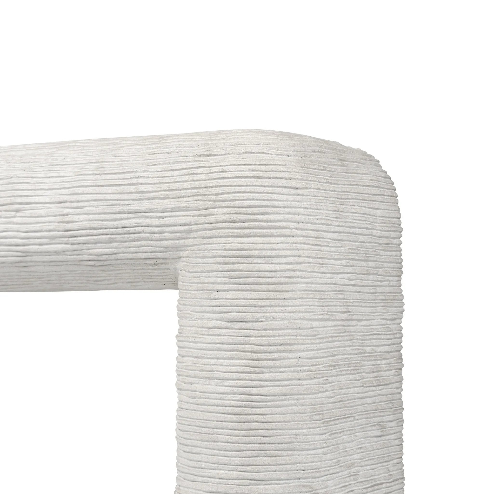 Featuring Cirri Smooth Lunar Concrete Console Table by Four Hands at Amethyst Home. Smooth concrete is etched with a linear pattern, bringing an organic look with texture to this unique console table.Overall Dimensions: 55.00"w x 15.75"d x 30.75"hWeight : 159.83 lbsMaterials: Concrete Solid. Amethyst Home provides interior design, new home construction design consulting, vintage area rugs, and lighting in the Los Angeles metro area.