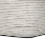 Featuring Cirri Smooth Lunar Concrete End Table by Four Hands at Amethyst Home. Smooth concrete is etched with a linear pattern, bringing an organic look with texture to this block-style end table.Overall Dimensions: 15.75"w x 15.75"d x 19.75"hWeight : 42.99 lbsMaterials: Concrete Solid. Amethyst Home provides interior design, new home construction design consulting, vintage area rugs, and lighting in the Alpharetta metro area.
