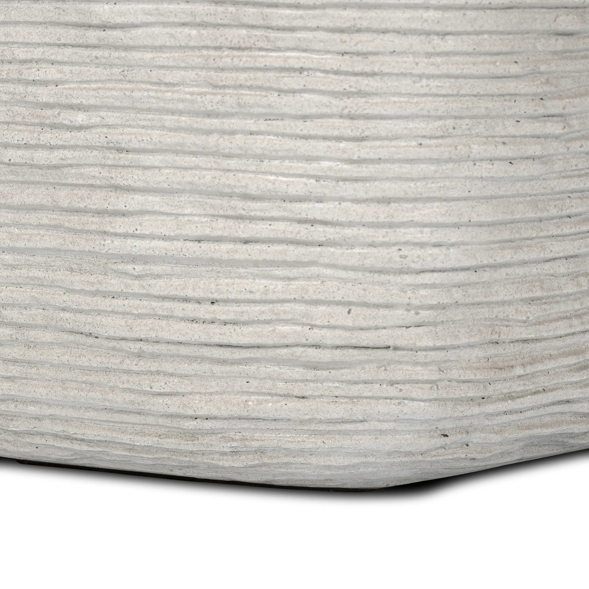 Featuring Cirri Smooth Lunar Concrete End Table by Four Hands at Amethyst Home. Smooth concrete is etched with a linear pattern, bringing an organic look with texture to this block-style end table.Overall Dimensions: 15.75"w x 15.75"d x 19.75"hWeight : 42.99 lbsMaterials: Concrete Solid. Amethyst Home provides interior design, new home construction design consulting, vintage area rugs, and lighting in the Alpharetta metro area.
