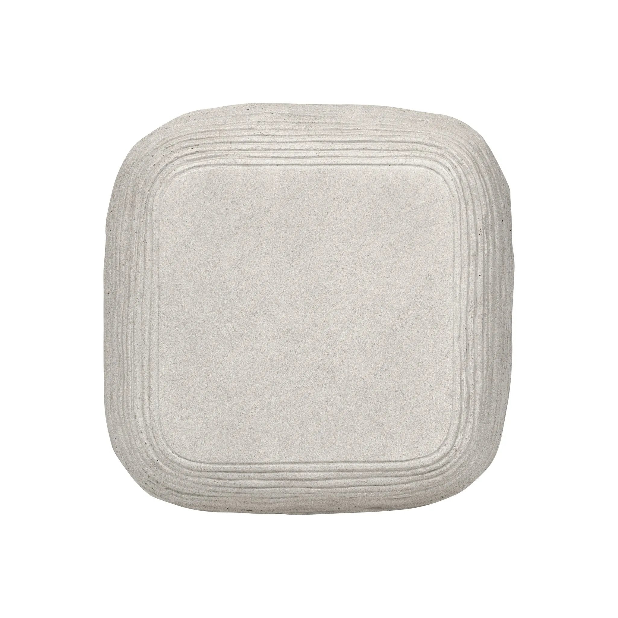 Featuring Cirri Smooth Lunar Concrete End Table by Four Hands at Amethyst Home. Smooth concrete is etched with a linear pattern, bringing an organic look with texture to this block-style end table.Overall Dimensions: 15.75"w x 15.75"d x 19.75"hWeight : 42.99 lbsMaterials: Concrete Solid. Amethyst Home provides interior design, new home construction design consulting, vintage area rugs, and lighting in the Tampa metro area.