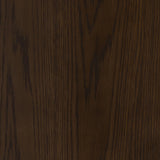 A smoothly shaped desk of brown oak veneer stands on tapered, cylindrical legs, meeting clean lines with an organic aesthetic.Collection: Westgat Amethyst Home provides interior design, new home construction design consulting, vintage area rugs, and lighting in the Kansas City metro area.