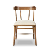 Featuring Colter Antwerp Natural Dining Chair by Four Hands at Amethyst Home. Made from solid ash with an amber finish, this versatile dining chair pairs an airy back with tapered spindles, for a simple, inviting look. Fixed upholstered seat of high-performance fabric adds a smart, comfortable touch. Performance fabrics are specially created to withstand s. Amethyst Home provides interior design, new home construction design consulting, vintage area rugs, and lighting in the Alpharetta metro area.