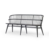 Featuring Connor Black Ash Bench by Four Hands at Amethyst Home. The classic Windsor, modernized. Dining bench of black-finished solid ash features a double-tiered back and finely sculpted frame.Overall Dimensions: 72.00"w x 24.75"d x 35.25"hWeight : 48.50 lbsMaterials: Solid Ash. Amethyst Home provides interior design, new home construction design consulting, vintage area rugs, and lighting in the Houston metro area.