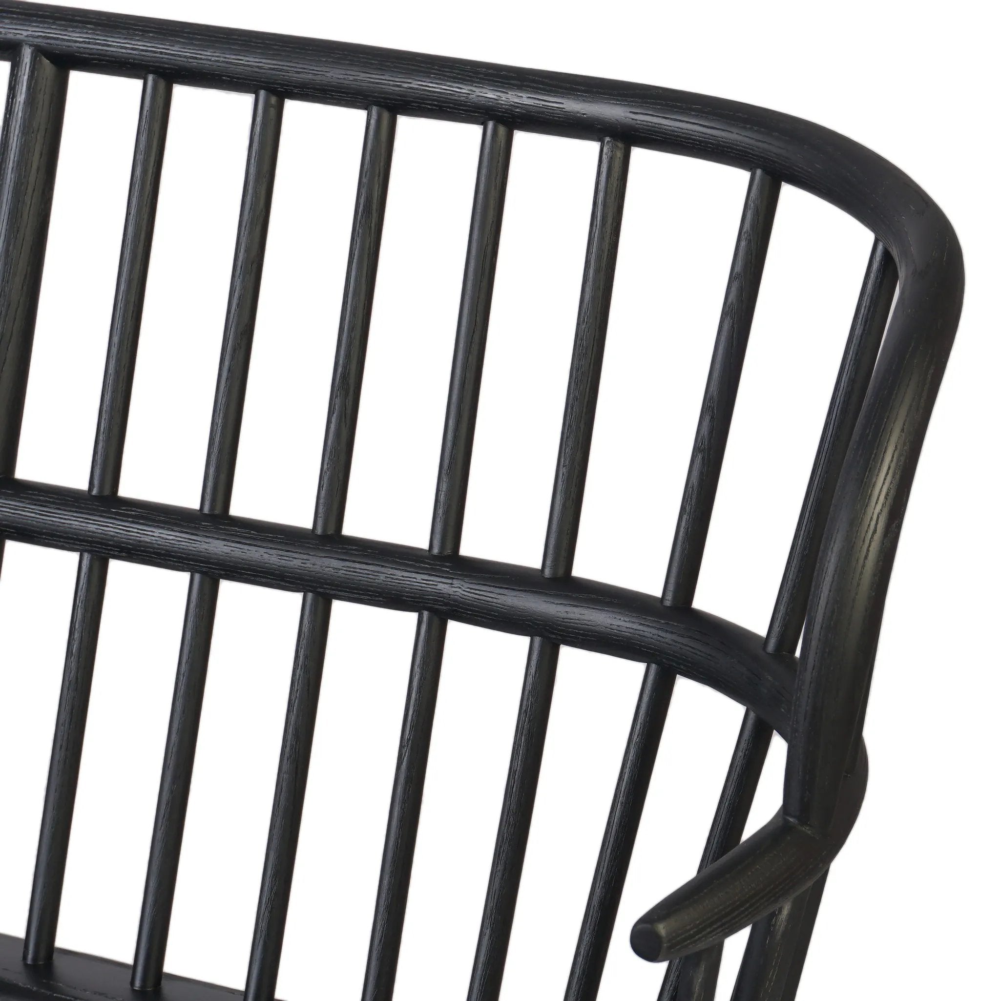 Featuring Connor Black Ash Bench by Four Hands at Amethyst Home. The classic Windsor, modernized. Dining bench of black-finished solid ash features a double-tiered back and finely sculpted frame.Overall Dimensions: 72.00"w x 24.75"d x 35.25"hWeight : 48.50 lbsMaterials: Solid Ash. Amethyst Home provides interior design, new home construction design consulting, vintage area rugs, and lighting in the Miami metro area.