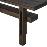 Crafted from smoked alder, this Wabi Sabi-inspired console brings an organic look to your space. With staggered legs, chamfered edges and a central stretcher, this piece is perfect for media display or styled in the living room or entryway Amethyst Home provides interior design, new home construction design consulting, vintage area rugs, and lighting in the San Diego metro area.