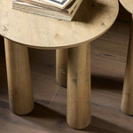 Featuring Cooper Drifted Oak Nesting End Table by Four Hands at Amethyst Home. A chamfered top and tapered legs define the artisanship of this three-leg end table. Crafted from drifted oak veneer, its natural texture and clean design make a clever addition to any room. Overall Dimensions: Tall:
14.00"w x 14.00"d x 21.00"h
 Short:
17.50"w x 17.50"d x 19.00"h. Amethyst Home provides interior design, new home construction design consulting, vintage area rugs, and lighting in the Austin metro area.