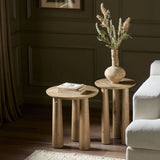 Featuring Cooper Drifted Oak Nesting End Table by Four Hands at Amethyst Home. A chamfered top and tapered legs define the artisanship of this three-leg end table. Crafted from drifted oak veneer, its natural texture and clean design make a clever addition to any room. Overall Dimensions: Tall:
14.00"w x 14.00"d x 21.00"h
 Short:
17.50"w x 17.50"d x 19.00"h. Amethyst Home provides interior design, new home construction design consulting, vintage area rugs, and lighting in the Houston metro area.