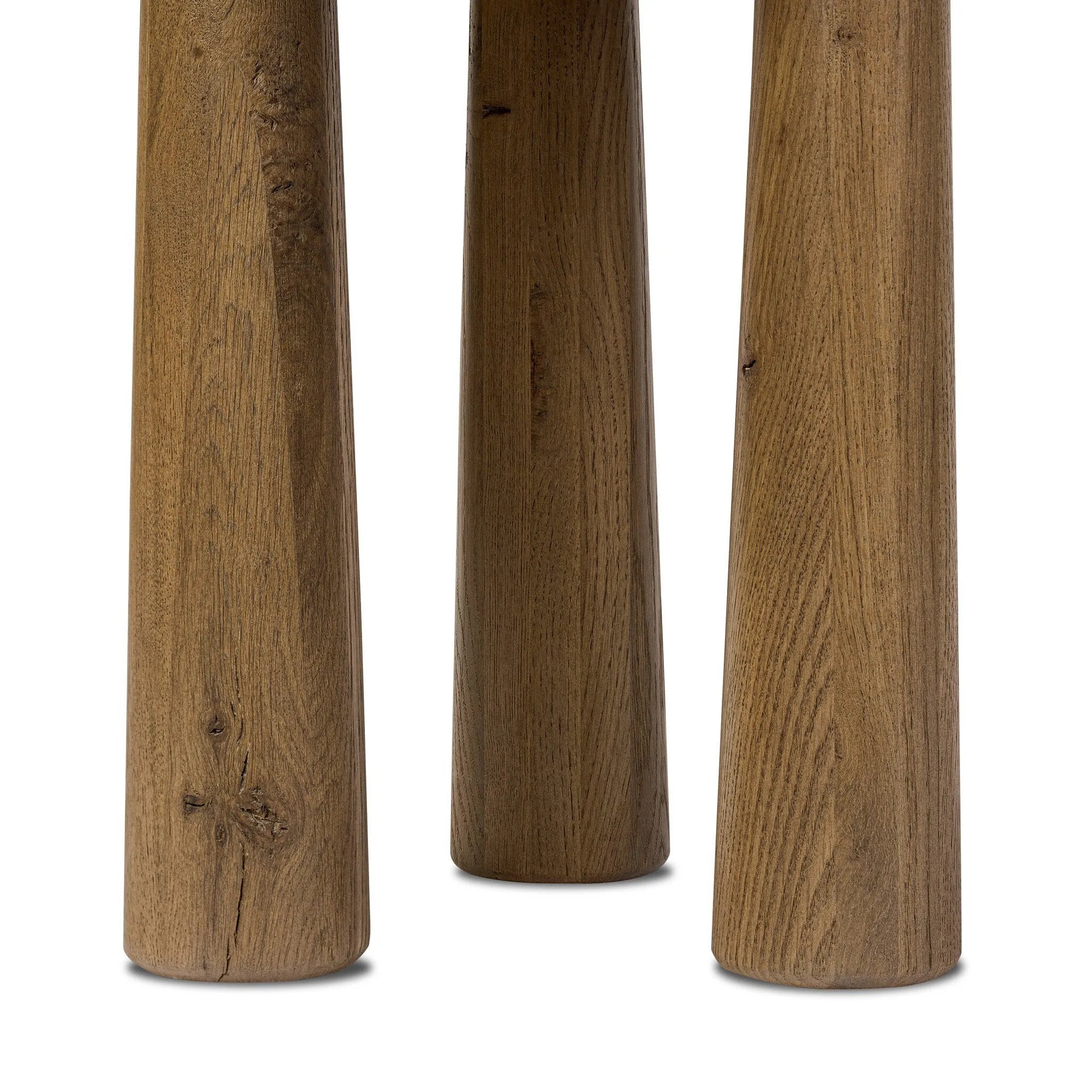 Featuring Cooper Drifted Oak Nesting End Table by Four Hands at Amethyst Home. A chamfered top and tapered legs define the artisanship of this three-leg end table. Crafted from drifted oak veneer, its natural texture and clean design make a clever addition to any room. Overall Dimensions: Tall:
14.00"w x 14.00"d x 21.00"h
 Short:
17.50"w x 17.50"d x 19.00"h. Amethyst Home provides interior design, new home construction design consulting, vintage area rugs, and lighting in the Tampa metro area.