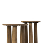 Featuring Cooper Drifted Oak Nesting End Tables by Four Hands at Amethyst Home. Chamfered tops and tapered legs define the artisanship of these three-leg nesting tables. Crafted from drifted oak veneer, their natural texture and clean design make them a clever addition to any room, whether styled together or apart. Overall Dimensions: 17.50"w x 17.50"d x 21.00. Amethyst Home provides interior design, new home construction design consulting, vintage area rugs, and lighting in the Dallas metro area.