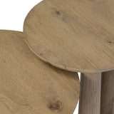 Featuring Cooper Drifted Oak Nesting End Tables by Four Hands at Amethyst Home. Chamfered tops and tapered legs define the artisanship of these three-leg nesting tables. Crafted from drifted oak veneer, their natural texture and clean design make them a clever addition to any room, whether styled together or apart. Overall Dimensions: 17.50"w x 17.50"d x . Amethyst Home provides interior design, new home construction design consulting, vintage area rugs, and lighting in the Los Angeles metro area.