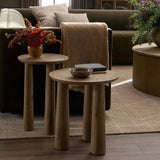 Featuring Cooper Drifted Oak Nesting End Tables by Four Hands at Amethyst Home. Chamfered tops and tapered legs define the artisanship of these three-leg nesting tables. Crafted from drifted oak veneer, their natural texture and clean design make them a clever addition to any room, whether styled together or apart. Overall Dimensions: 17.50"w x 17.50"d . Amethyst Home provides interior design, new home construction design consulting, vintage area rugs, and lighting in the Newport Beach metro area.