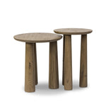Featuring Cooper Drifted Oak Nesting End Tables by Four Hands at Amethyst Home. Chamfered tops and tapered legs define the artisanship of these three-leg nesting tables. Crafted from drifted oak veneer, their natural texture and clean design make them a clever addition to any room, whether styled together or apart. Overall Dimensions: 17.50"w x 17.50"d x 21.. Amethyst Home provides interior design, new home construction design consulting, vintage area rugs, and lighting in the Portland metro area.