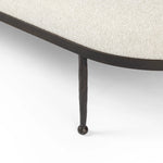 Featuring Corinne Crete Pebble Cocktail Ottoman by Four Hands at Amethyst Home. Place this round ottoman just about anywhere for a subtle retro vibe. Upholstered in a faux Mongolian shearling with a high pile fur. Parawood legs are wirebrushed for a warm, vintage feel.Overall Dimensions: 65.00"w x 35.00"d x 16.00"hWeight : 70.55 lbsMaterials: 100% Harmolan . Amethyst Home provides interior design, new home construction design consulting, vintage area rugs, and lighting in the San Diego metro area.