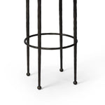 Featuring Corinne Ivan Stone Bar + Counter Stool by Four Hands at Amethyst Home. Hammered bronze legs with ball-shaped foot details elevate this simply shaped counter stool. A round, cushioned seat in a heavy boucle-like fabric finishes this counter-height stool's clean, inviting look.BarOverall Dimensions: 17.00"w x 17.00"d x 31.25"hWeight: 32.19 lbsC. Amethyst Home provides interior design, new home construction design consulting, vintage area rugs, and lighting in the Salt Lake City metro area.