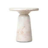 Soft curves define this classic pedestal-style outdoor end table. Cast concrete is finished with a natural water transfer finish meant to mimic natural veined marble. Cover or store inside during inclement weather and when not in use. Amethyst Home provides interior design, new home construction design consulting, vintage area rugs, and lighting in the Park City metro area.