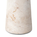 Soft curves define this classic pedestal-style outdoor end table. Cast concrete is finished with a natural water transfer finish meant to mimic natural veined marble. Cover or store inside during inclement weather and when not in use. Amethyst Home provides interior design, new home construction design consulting, vintage area rugs, and lighting in the Washington metro area.