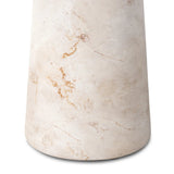 Soft curves define this classic pedestal-style outdoor end table. Cast concrete is finished with a natural water transfer finish meant to mimic natural veined marble. Cover or store inside during inclement weather and when not in use. Amethyst Home provides interior design, new home construction design consulting, vintage area rugs, and lighting in the Washington metro area.