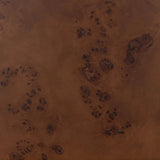 A midcentury look, refreshed with mixed materials.  Solid oak and poplar burl veneer frame a velvety ochre seat. Performance fabrics are specially created to withstand spills, stains, high traffic and wear, ensuring long-term comfort and unmatched durability. Amethyst Home provides interior design, new home construction design consulting, vintage area rugs, and lighting in the Washington metro area.
