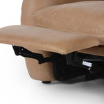 A modern take on the classic recliner. Customize your comfort level with the push of hidden buttons with pieces in our Power Motion collection. Made from caramel top-grain leather, with fiber-and-feather blend cushions plus web suspension for a plush, sink-in experience. A deployable footrest meets luxury with comfort Amethyst Home provides interior design, new home construction design consulting, vintage area rugs, and lighting in the Boston metro area.