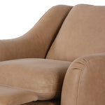 A modern take on the classic recliner. Customize your comfort level with the push of hidden buttons with pieces in our Power Motion collection. Made from caramel top-grain leather, with fiber-and-feather blend cushions plus web suspension for a plush, sink-in experience. A deployable footrest meets luxury with comfort Amethyst Home provides interior design, new home construction design consulting, vintage area rugs, and lighting in the Nashville metro area.